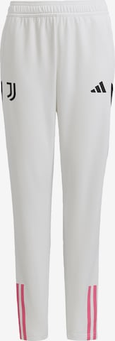 ADIDAS PERFORMANCE Slim fit Workout Pants 'Juventus Turin Tiro 23' in White: front