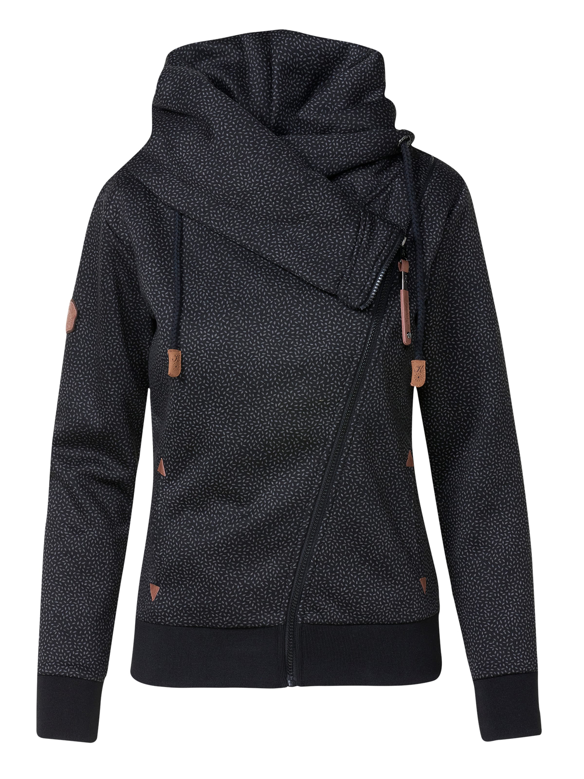 KOROSHI Sweatjacke in Schwarz: Vorderseite