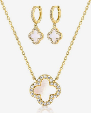 ROUGEMONT Jewellery Schmuckset 'Glücksbringer Kleeblatt Schmuckset' in Gold: Vorderseite