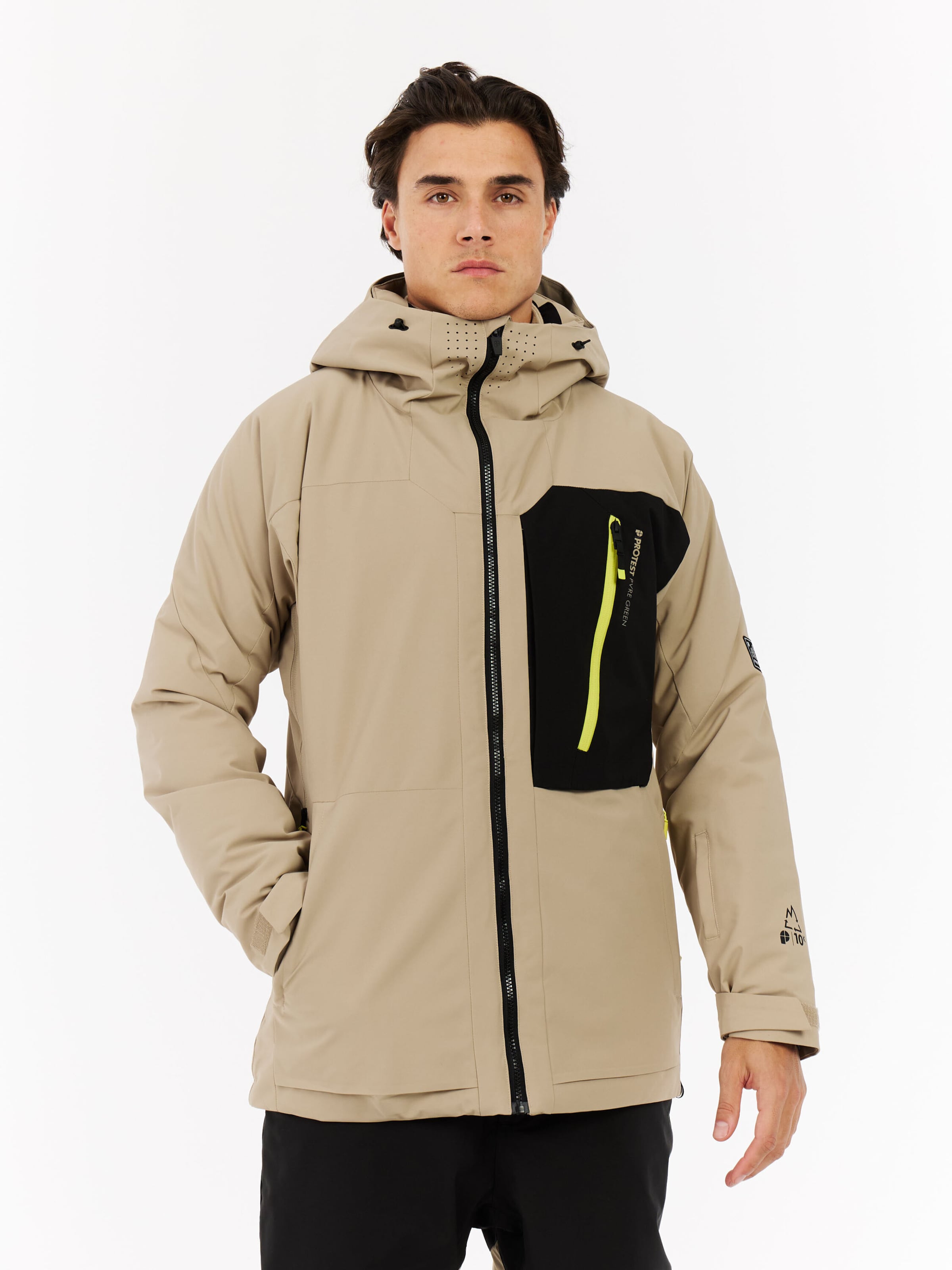 PROTEST Athletic Jacket 'PRTWest' in Brown: front