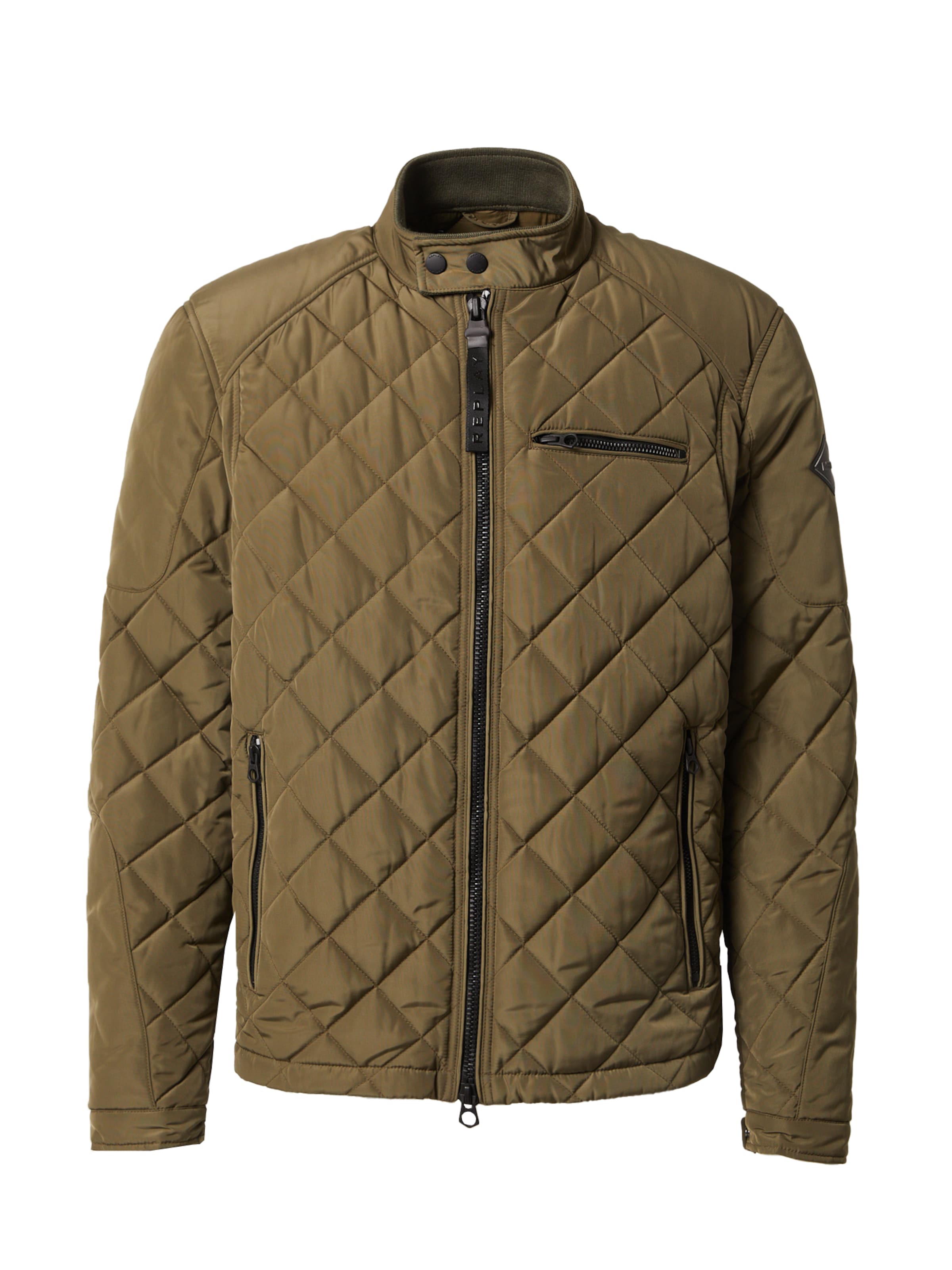 REPLAY Přechodná bunda – zelená: přední strana