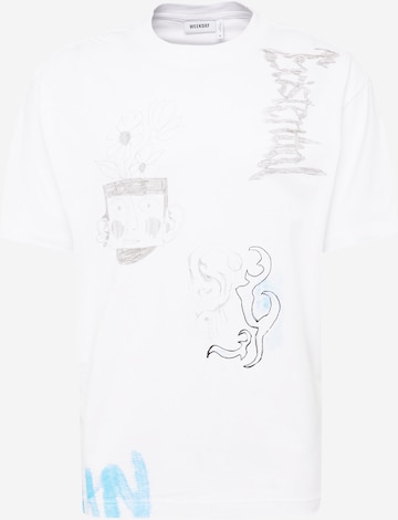 balta WEEKDAY Marškinėliai: priekis