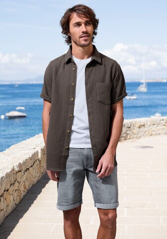 BEACH TIME Regular Fit Hemd in Grau