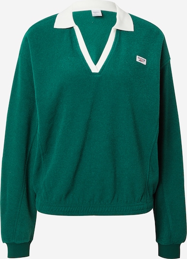 Bluză de molton Reebok pe verde smarald / alb, Vizualizare produs