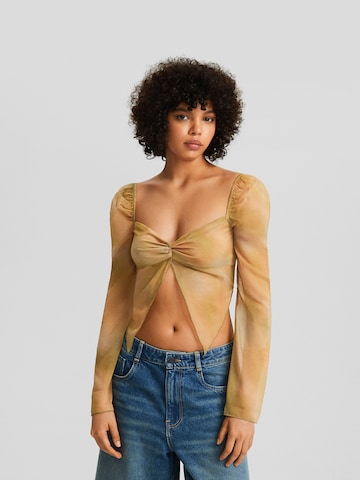 Bershka Blouse in Groen: voorkant