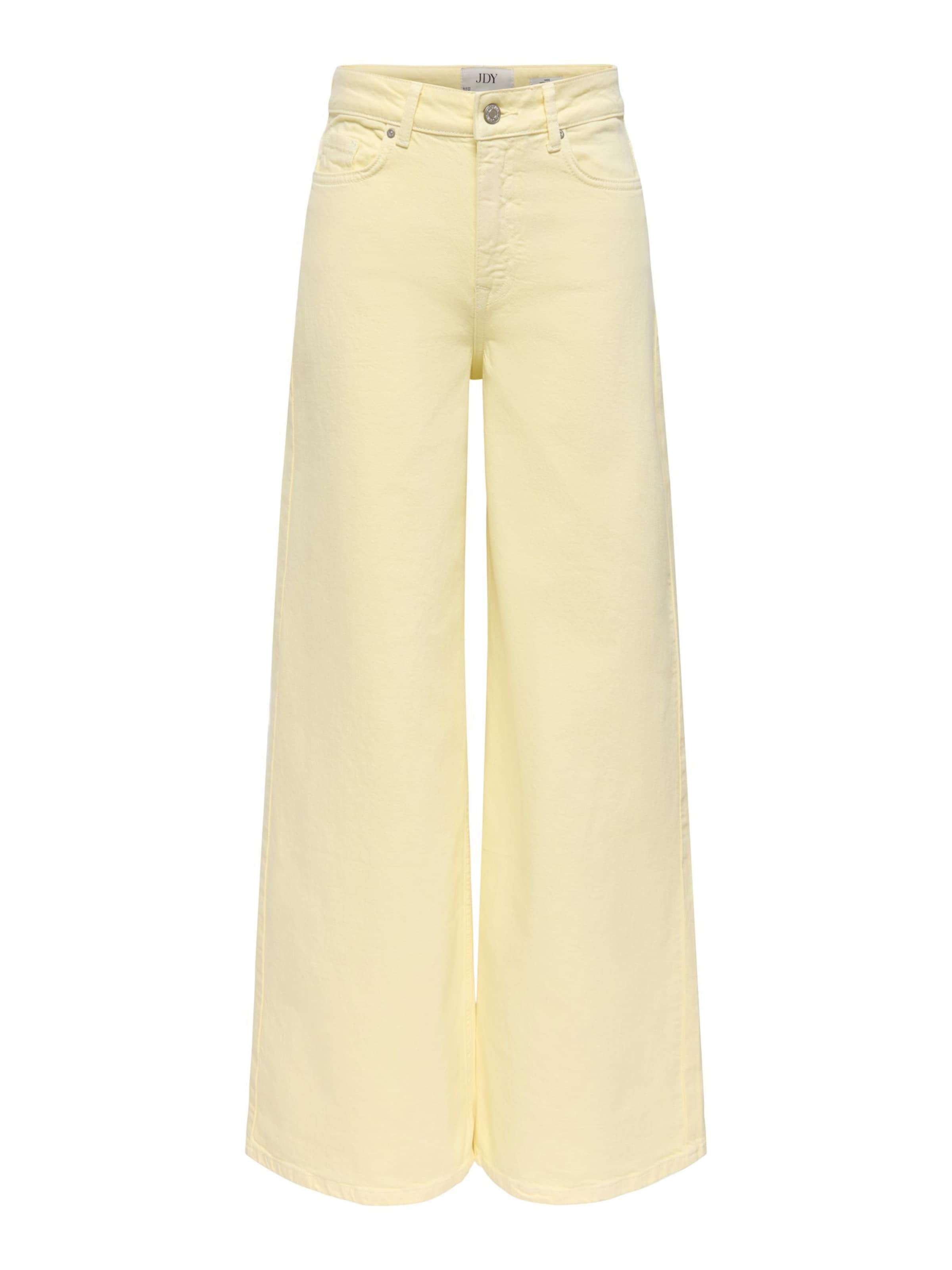 JDY Wide leg Jeans 'JDYVera' in Geel: voorkant