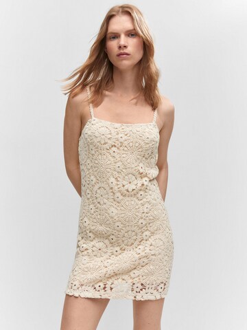 MANGO Summer Dress 'Dalias' in Beige: front