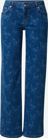 NA-KD Loosefit Jeans in Blauw: voorkant