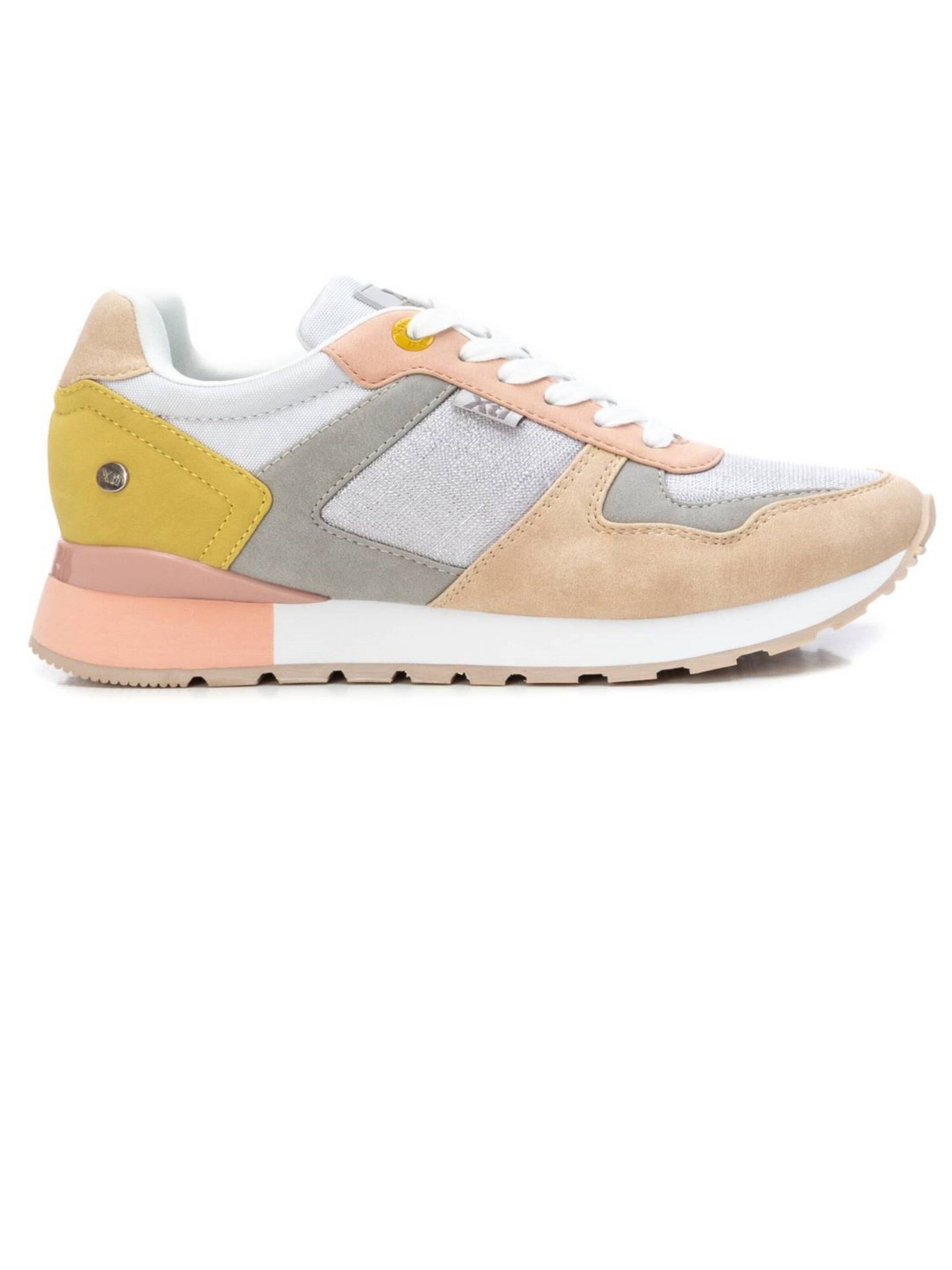 Sneaker bassa Xti di colore curry / grigio / pesca / offwhite, Visualizzazione prodotti