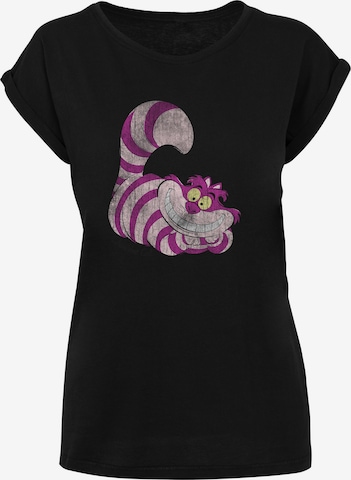 F4NT4STIC Shirt 'Disney Alice im Wunderland Cheshire Cat' in Zwart: voorkant