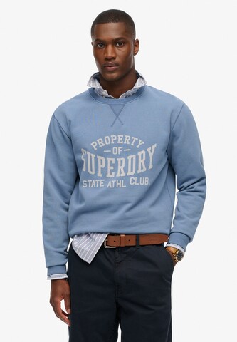 Superdry Sweatshirt 'Athletic Essentials' in Blauw: voorkant