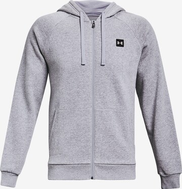 UNDER ARMOUR Athletic Zip-Up Hoodie ' Rival ' in Grey: front