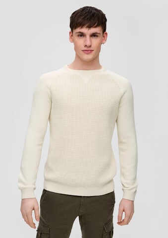 Pull-over QS en beige : devant