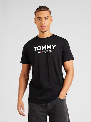 Tommy Jeans Shirt 'ESSENTIAL' in Black: front
