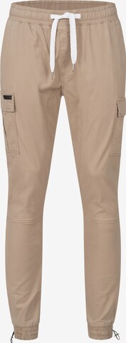 behype Regular Cargo Pants 'LENNY' in Beige: front