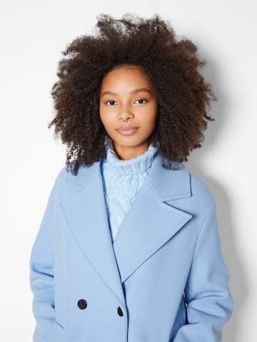 Bershka Between-Seasons Coat in Blue