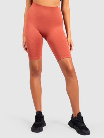 Skinny Pantalon de sport 'Bloom' Smilodox en orange : devant