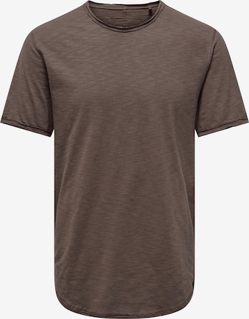 T-Shirt 'BENNE' Only & Sons en marron : devant