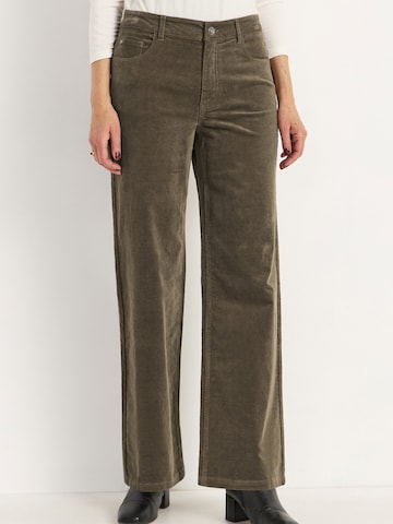 Cellbes of Sweden Wide leg Broek in Groen: voorkant