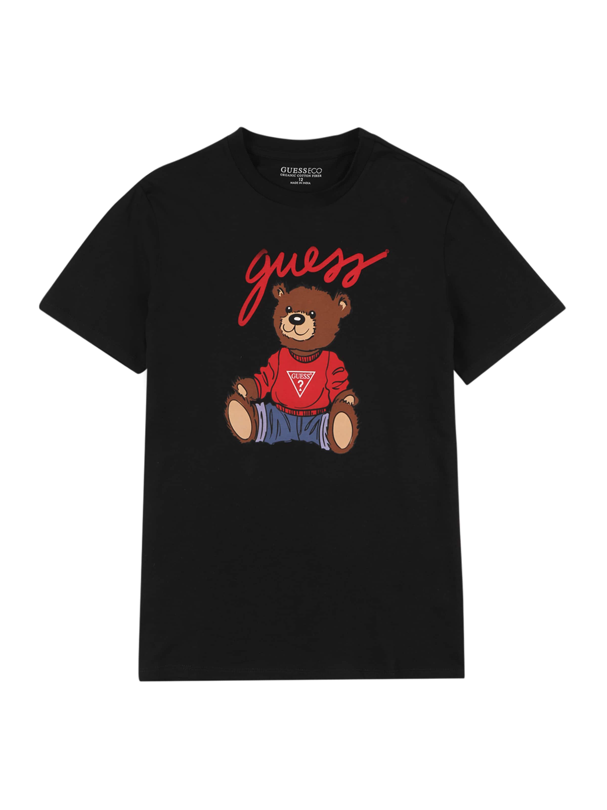 GUESS - Camiseta en negro: frente
