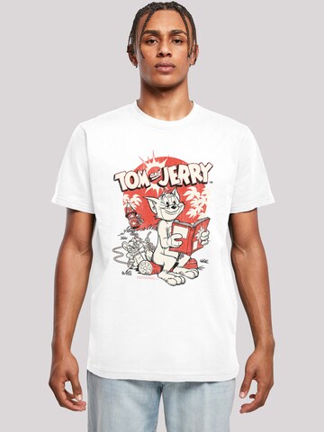 T-Shirt 'Tom und Jerry Rocket Prank' F4NT4STIC en blanc : devant