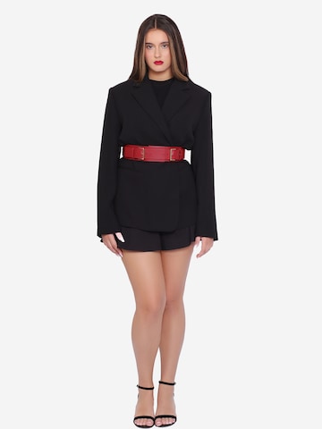 Haute Cuir Bælte 'Double Buckle' i rød