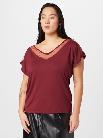 T-shirt 'Bettina' ABOUT YOU Curvy en rouge : devant