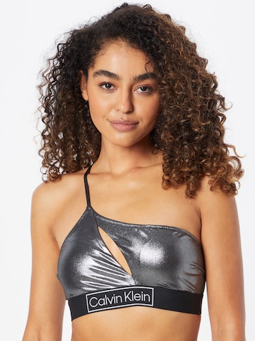 Bustier Hauts de bikini Calvin Klein Swimwear en argent : devant