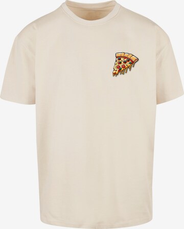 Merchcode Shirt 'Pizza Comic' in Beige: voorkant