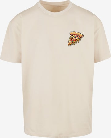 Merchcode Shirt 'Pizza Comic' in Beige: front