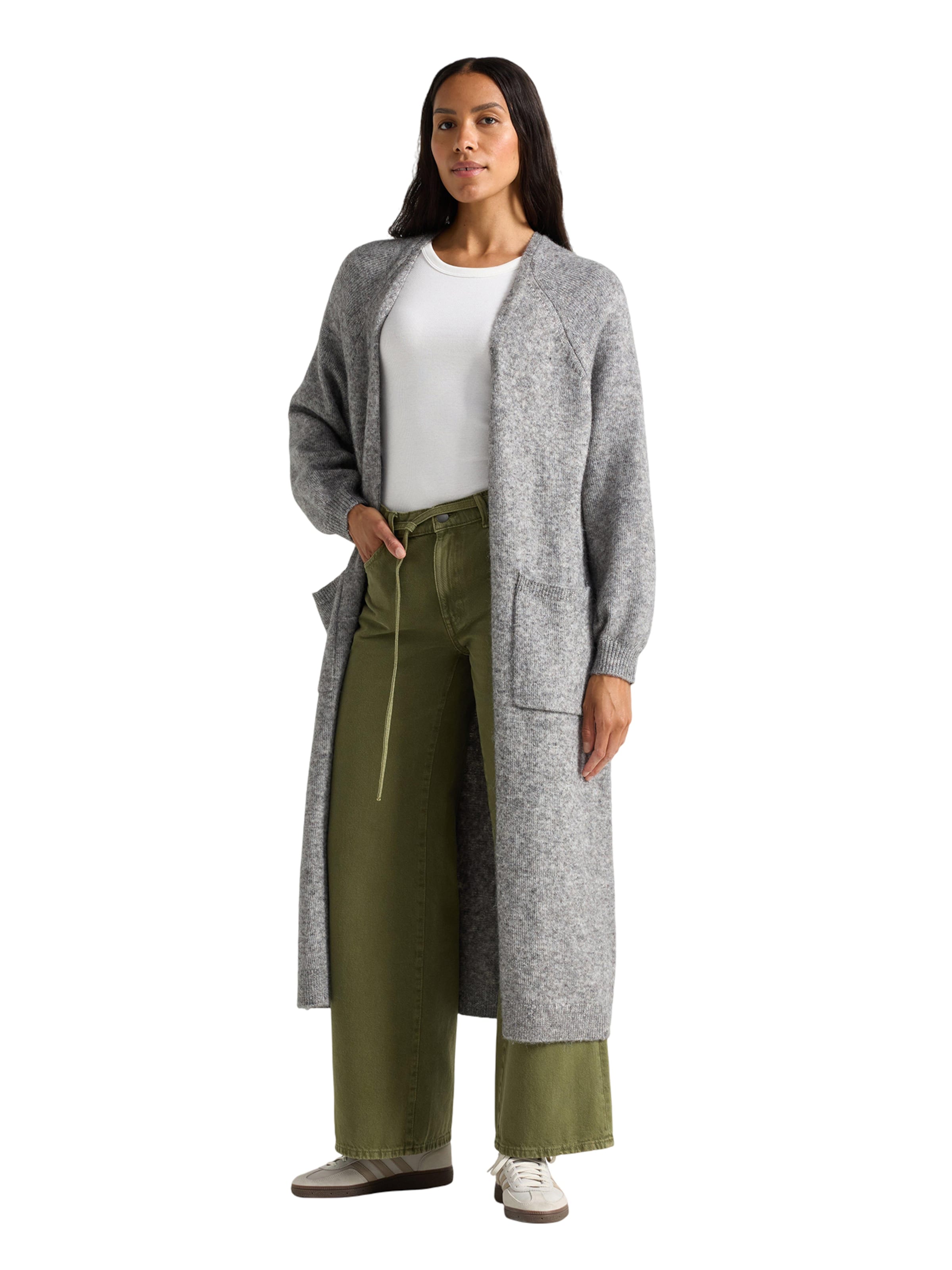 Lindex Strickmantel 'Amaka' in Grau: Vorderseite