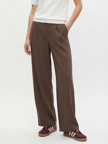 Everly Wide leg Παντελόνι πλισέ σε καφέ: μπροστά