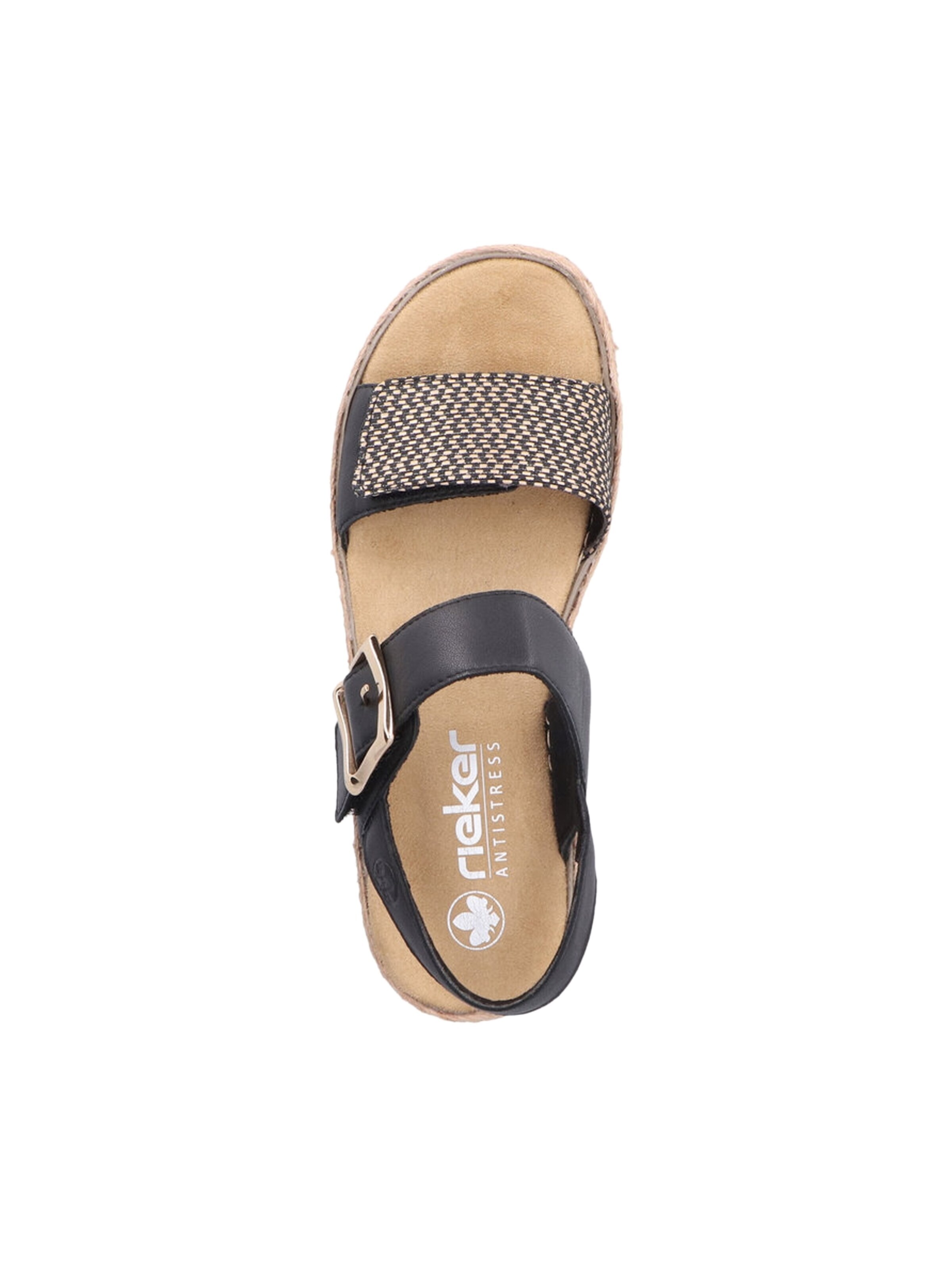 Sandales 'Rimo-Sandalen aus Leder mit Keilabsatz' Rieker en argent