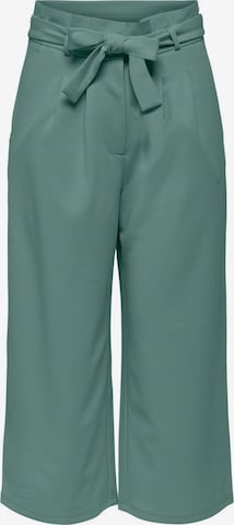 JDY Wide leg Pleat-Front Pants in Green: front