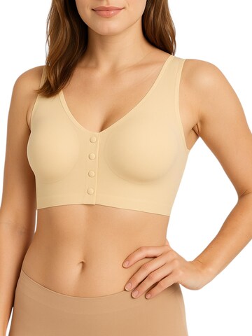 fashionshowcase Bustier Sport-BH 'FrontEase' in Beige