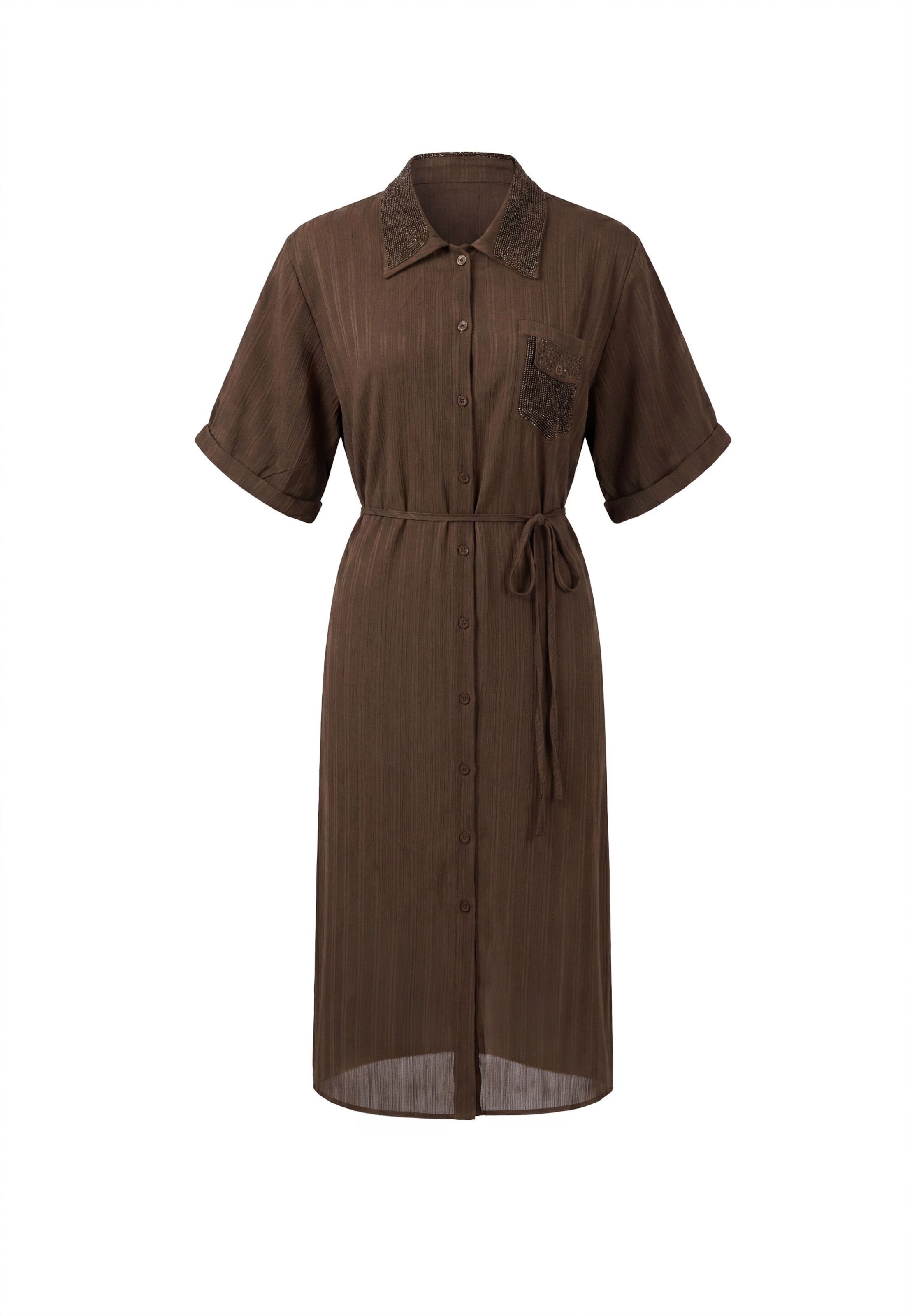faina Shirt dress in Brown: front