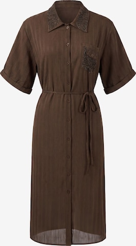 faina Shirt dress in Brown: front
