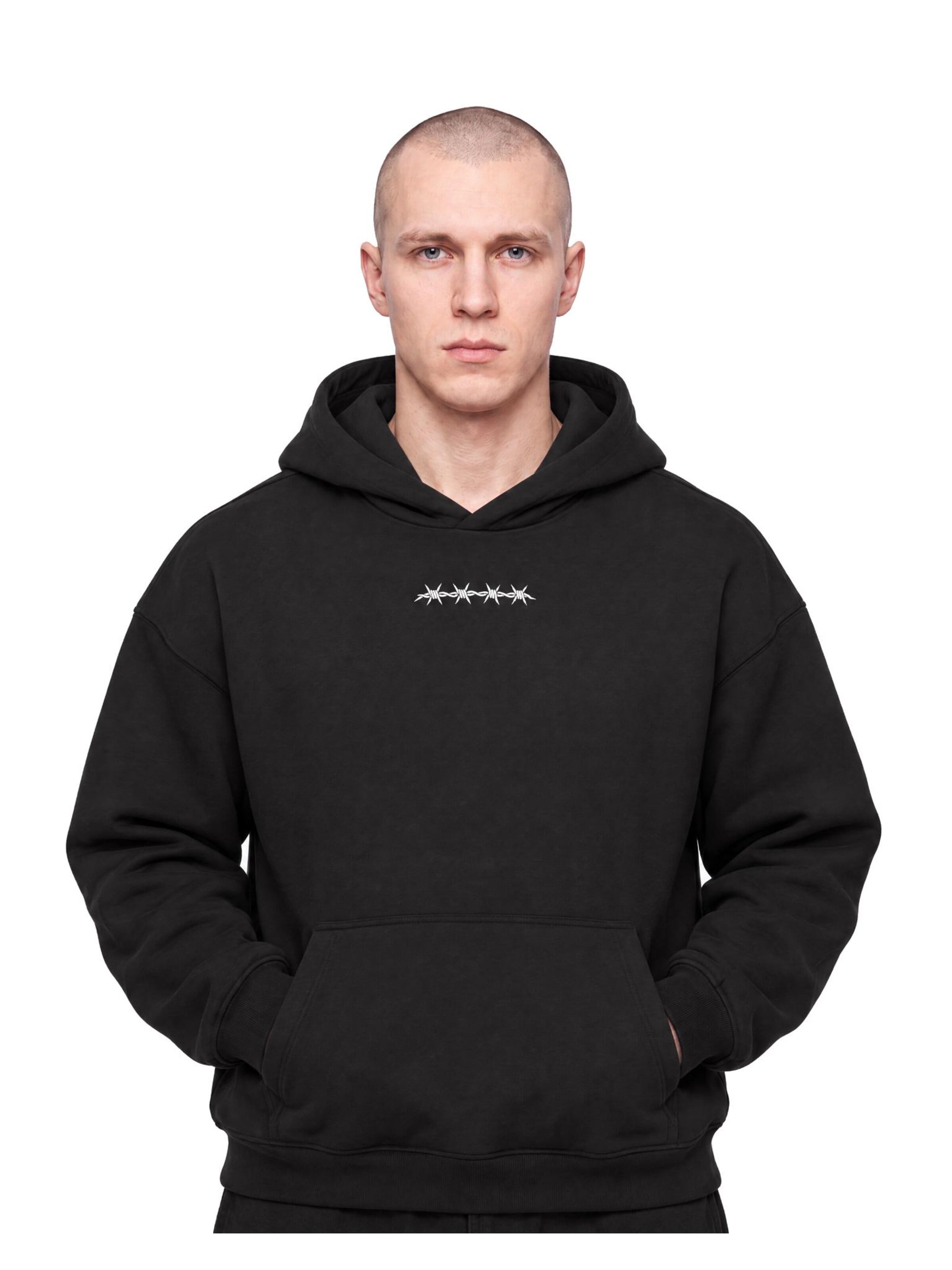 Norvine Collegepaita 'Norvine Y2K Tribal Retro Style Hoodie' värissä musta