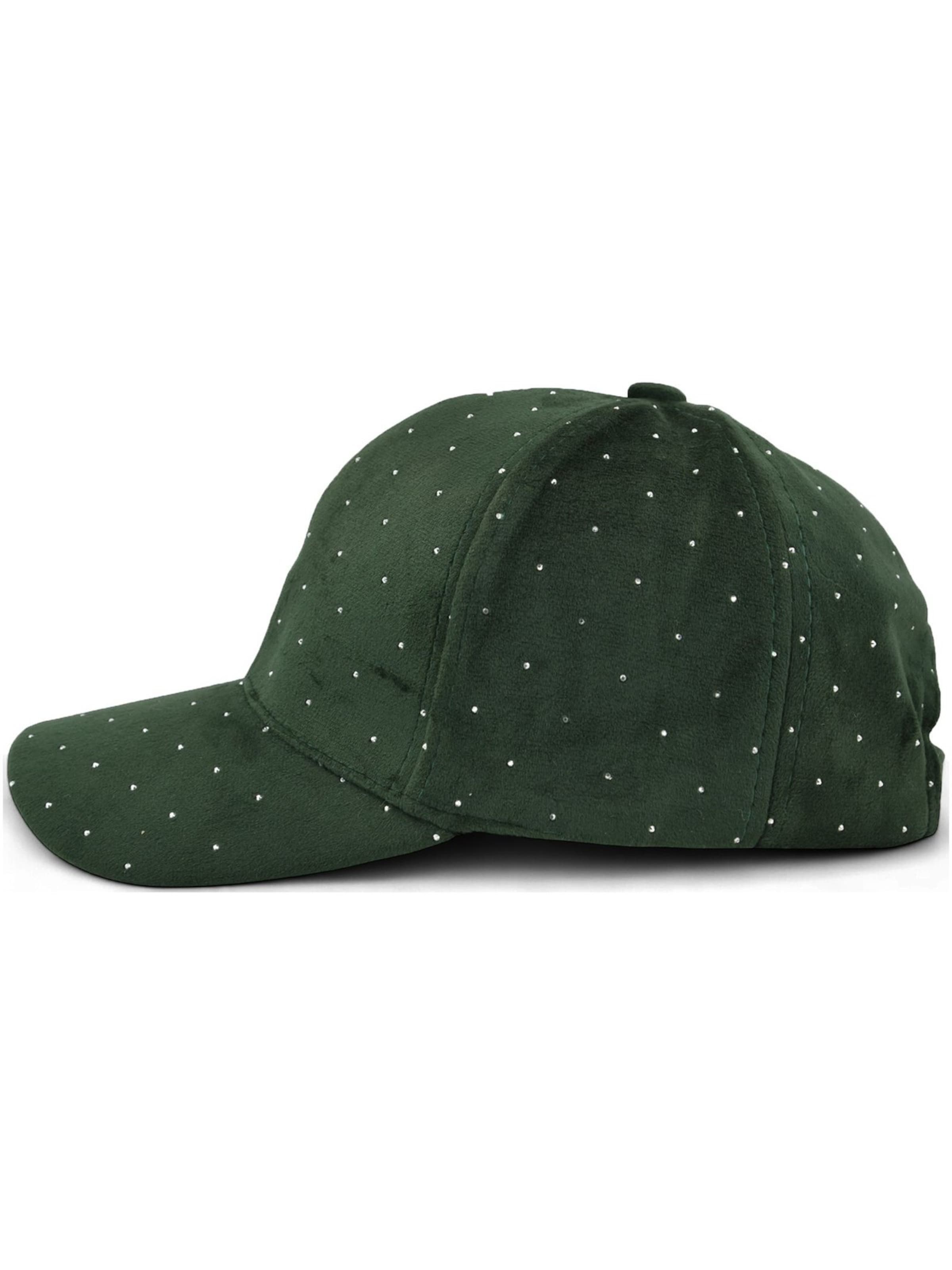 styleBREAKER Cap 'Samt Baseball Cap mit Strass'‌‌‌‌‌‌‌‌ in Grün
