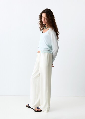 MANGO TEEN Wide leg Pants 'Linenpo' in White