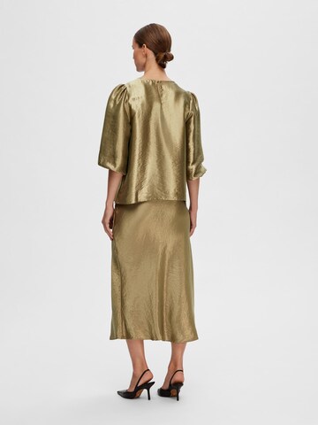 SELECTED FEMME Bluse 'Metallic' in Gold
