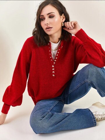 Bianco Lucci Pullover 'Pullover'‌‌‌‌‌‌ in Rot