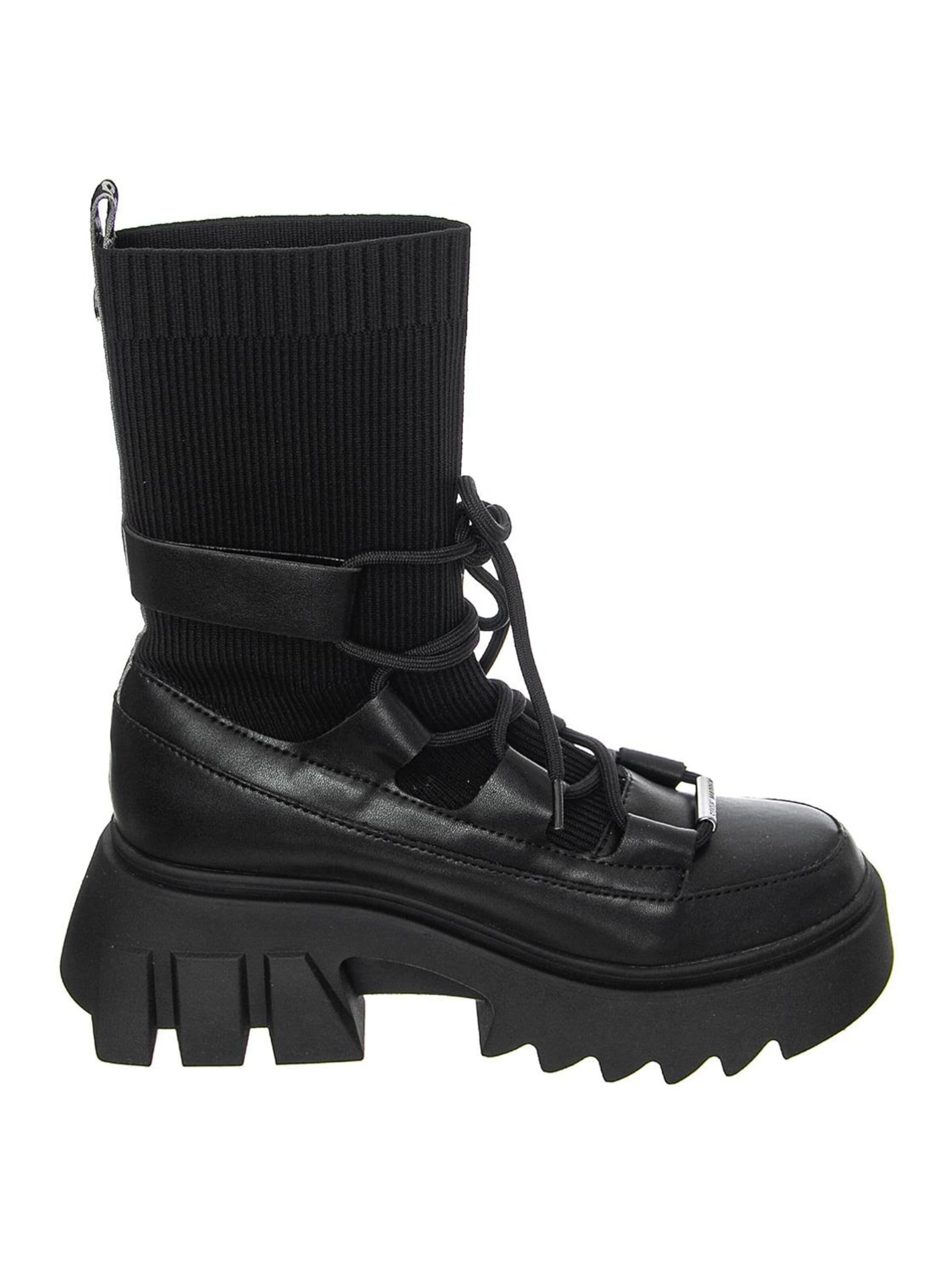 Bottes 'Womens Hierarchy Black Lace-Up Boots' STEVE MADDEN en noir