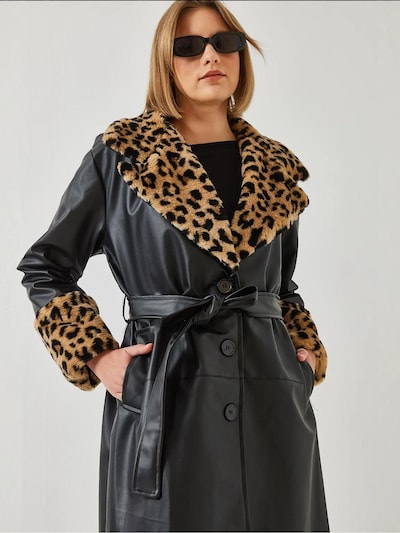 Bianco Lucci Between-Seasons Coat in Brown / Light brown / Black, Item view