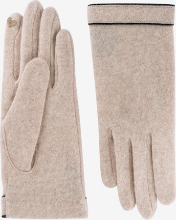 Gants 'LEATHER PIPING TOUCH' Roeckl en beige : devant