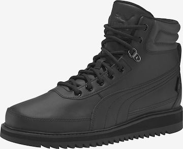 PUMA Lace-Up Boots in Black: front