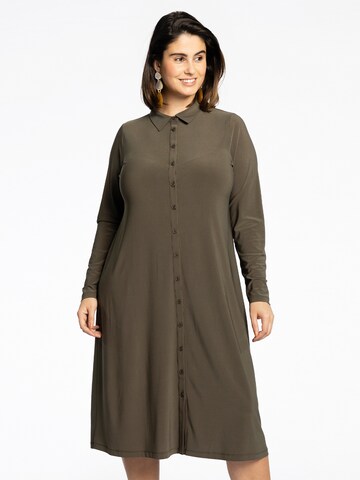 Yoek Shirt Dress 'Dolce ' in Brown: front