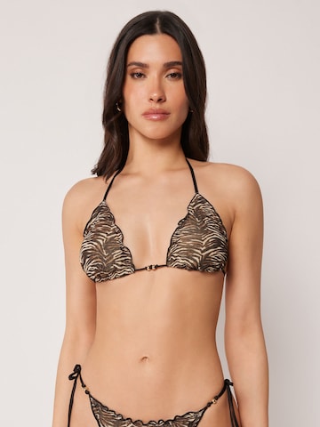 CALZEDONIA Triangel Bikinitop 'Doll Zebra' in Braun: Vorderseite