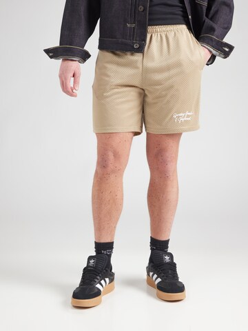 Only & Sons Loose fit Pants 'ONSDARREN' in Beige: front