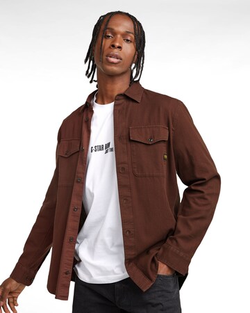G-STAR Slim fit Overhemd in Bruin